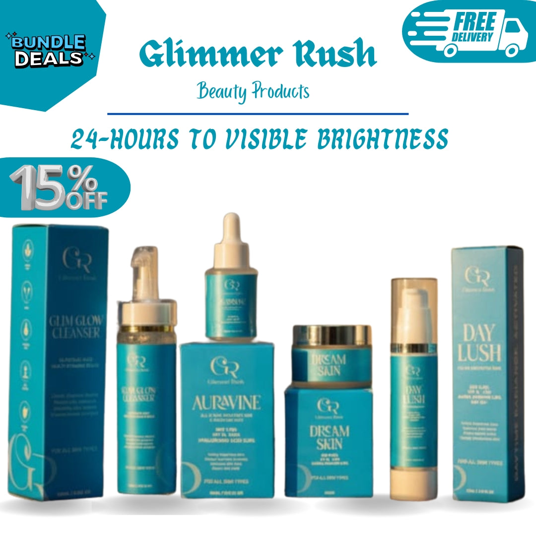 Glim Glow Cleanser +Day Lush + Dream Skin + Auravine