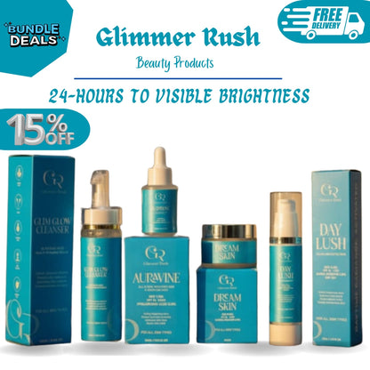 Glim Glow Cleanser +Day Lush + Dream Skin + Auravine